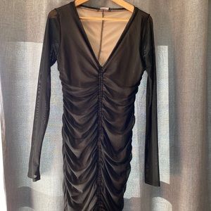 Black/Nude Mesh Dress